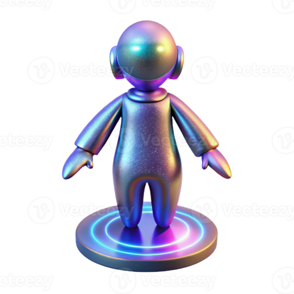 wonderful modern Iridescent 3D Robot Illustration original png