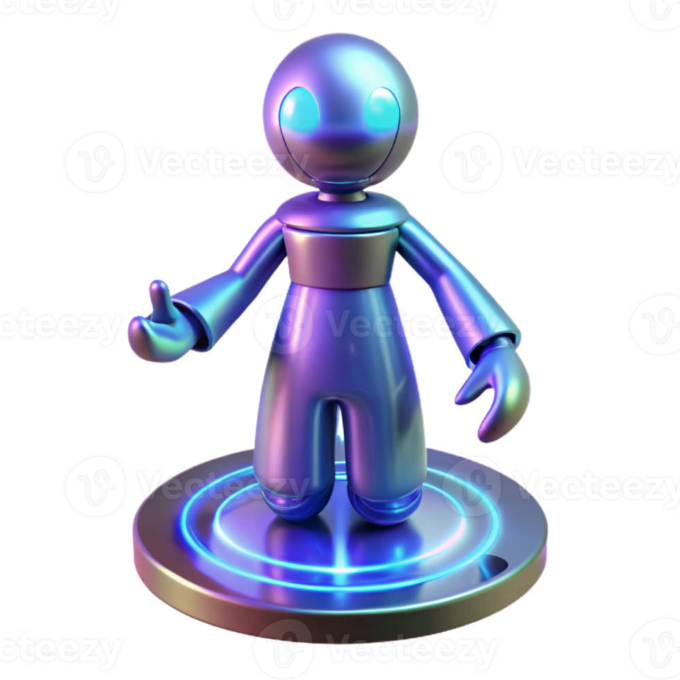 stunning traditional Friendly 3D Robot Illustration original png