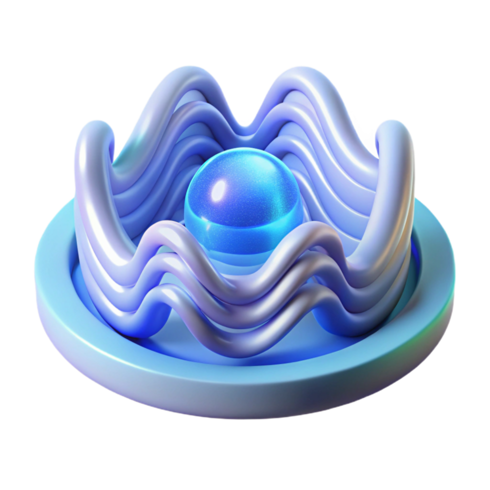 dramatic rustic Abstract 3D Render Wavy Lines Orb original png