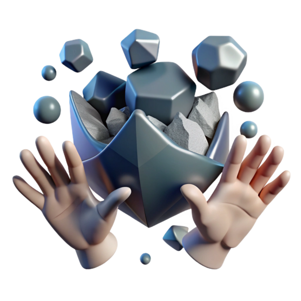 impressive rustic Crystals, Gems, Treasure, 3D Render, Geometric Shapes, Precious Stones, Digital Art, Abstract, Shiny, Wealth high quality png