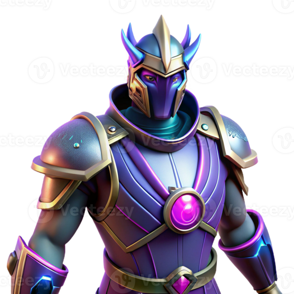 beautiful abstract 3D Render Galactic Knight Armor original png