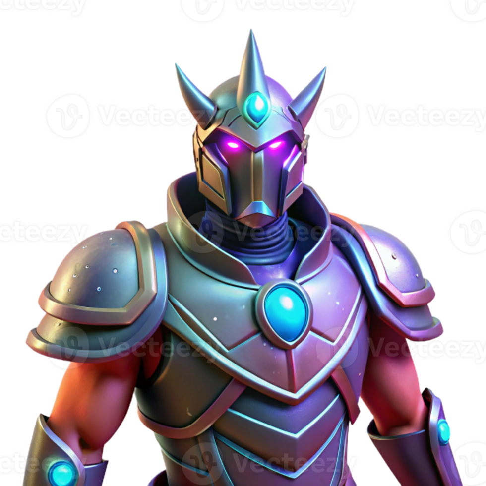 vibrant contemporary 3D Render Fantasy Knight Armor 4K png