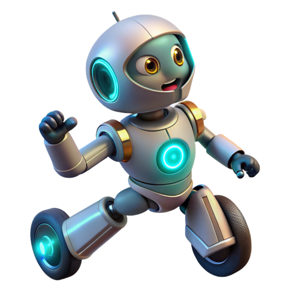 serene minimalist Friendly Robot Character Design 3D Model professional png