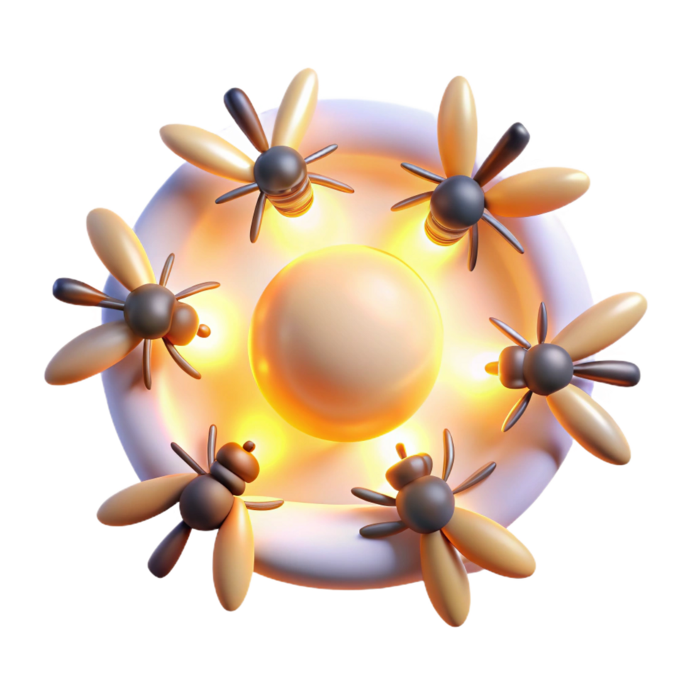 extraordinary modern Honeycomb and Bees A 3D Render exclusive png