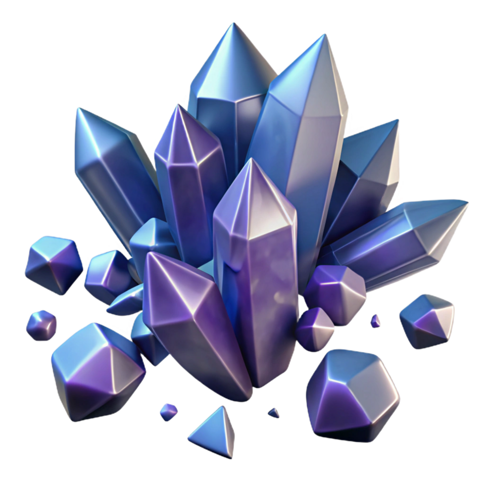 beautiful abstract Luminous Crystal Cluster A 3D Render professional png