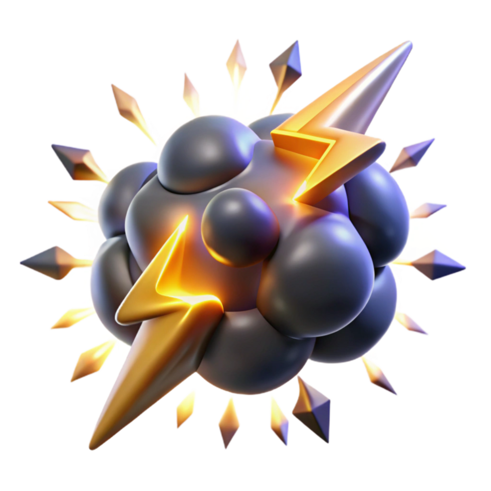 stunning vintage Storm Cloud Burst 3D Render of Exploding Thundercloud original png