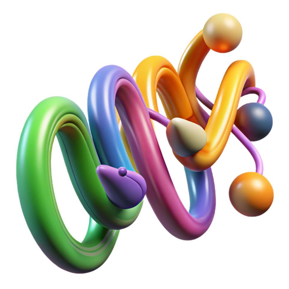 dramatic rustic Abstract Colorful 3D Twisted Shapes high resolution png