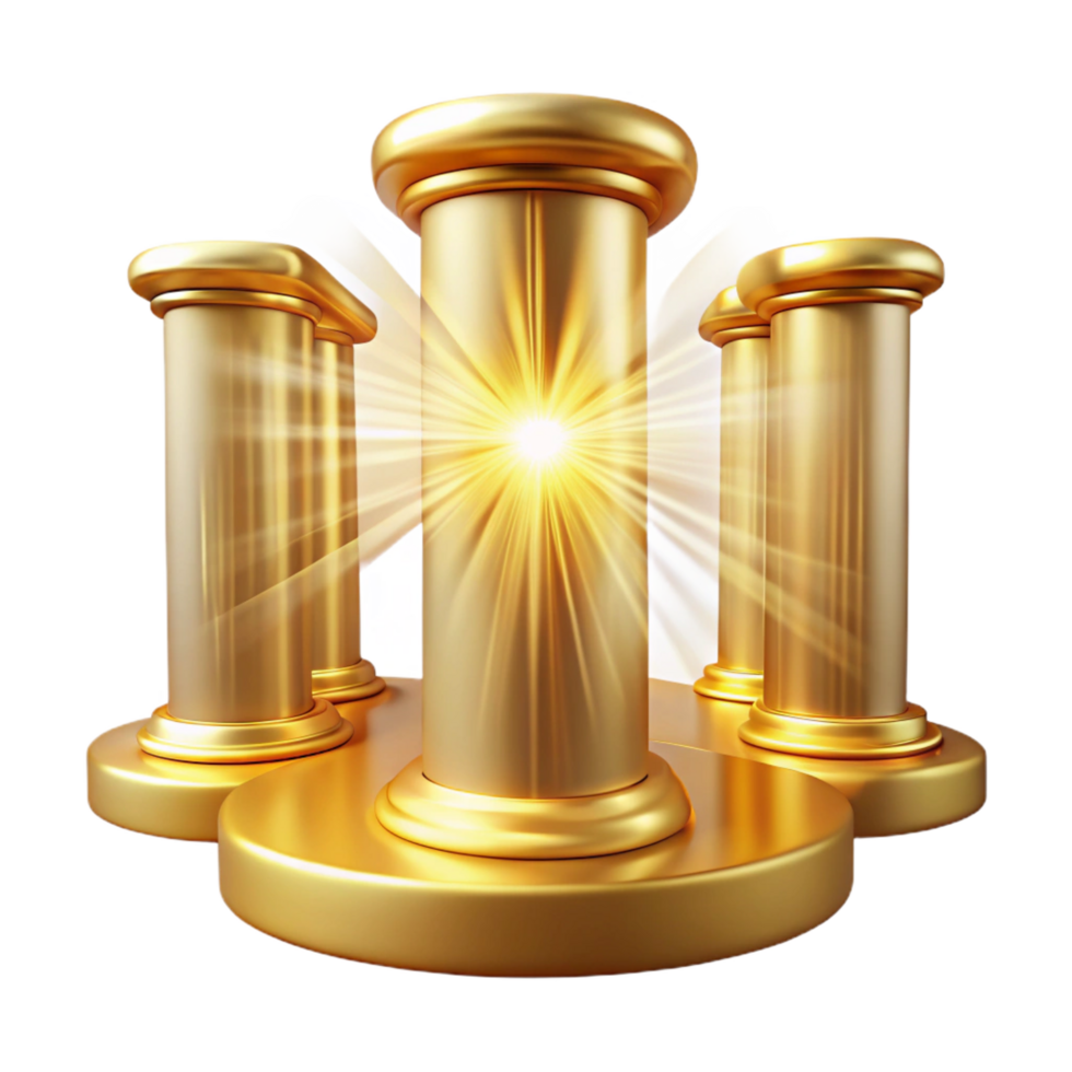 magnificent artistic Golden Pillars of Light A Radiant Symbol of Strength and Success premium png