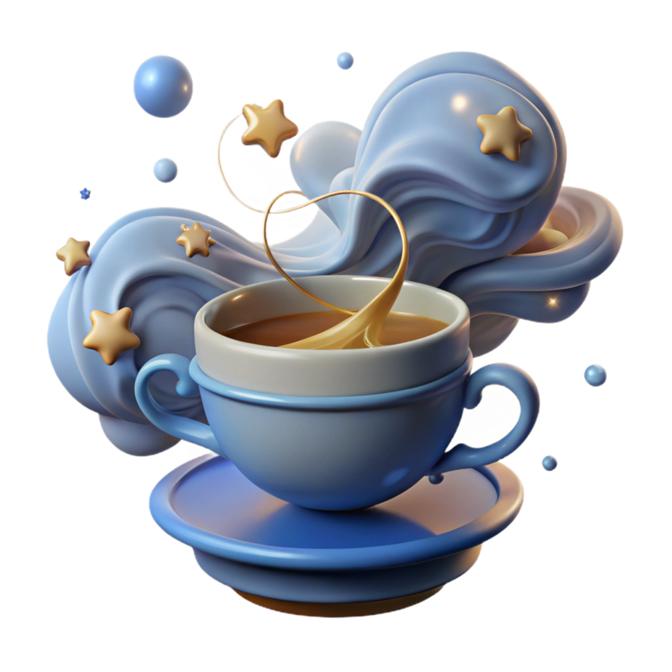 wonderful abstract Whimsical Coffee Cup with Creamy Swirls authentic png