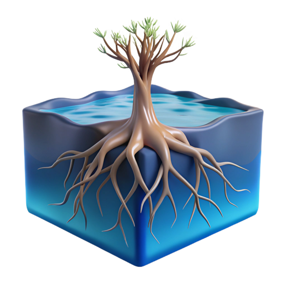 vibrant abstract Tree Roots in Water A Visual Representation of Ecosystem original png