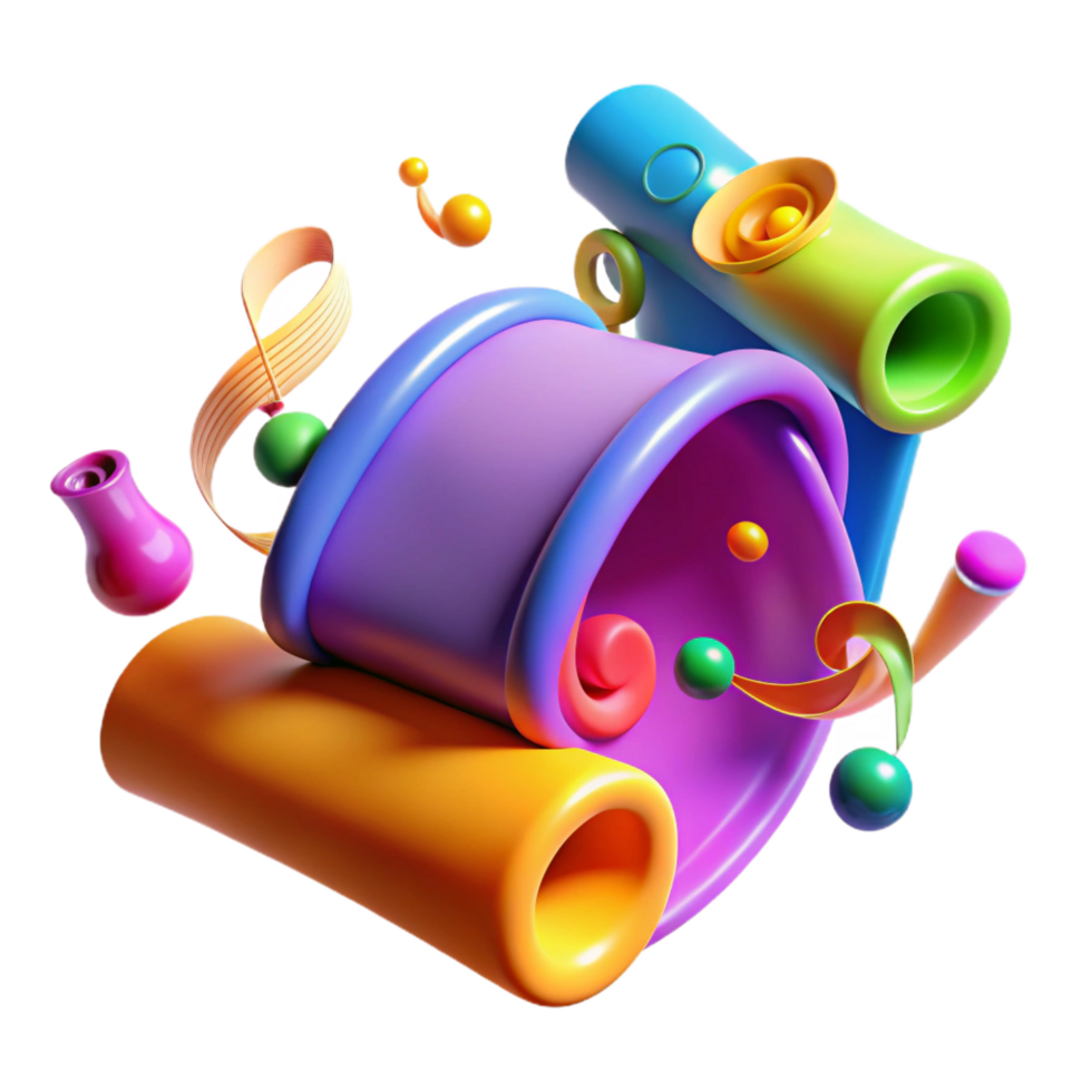 wonderful classic Abstract 3D Colorful Shapes Composition premium png