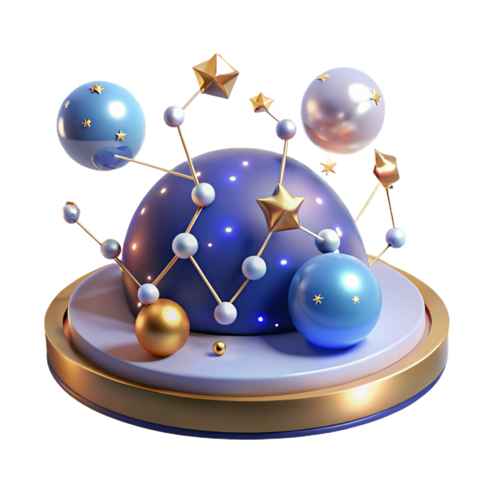 elegant classic Celestial Sphere 3D Abstract Art 4K png