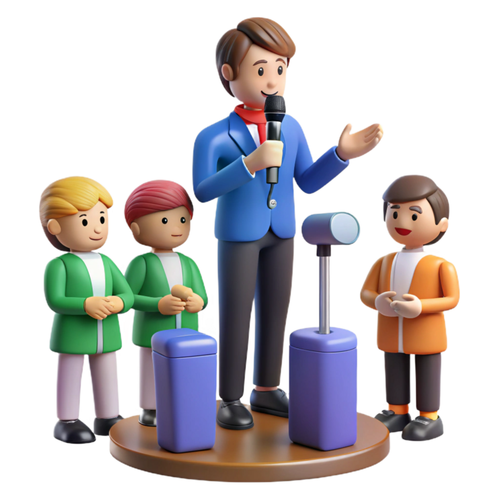 extraordinary vintage Kids Game Show Host and Contestants high resolution png