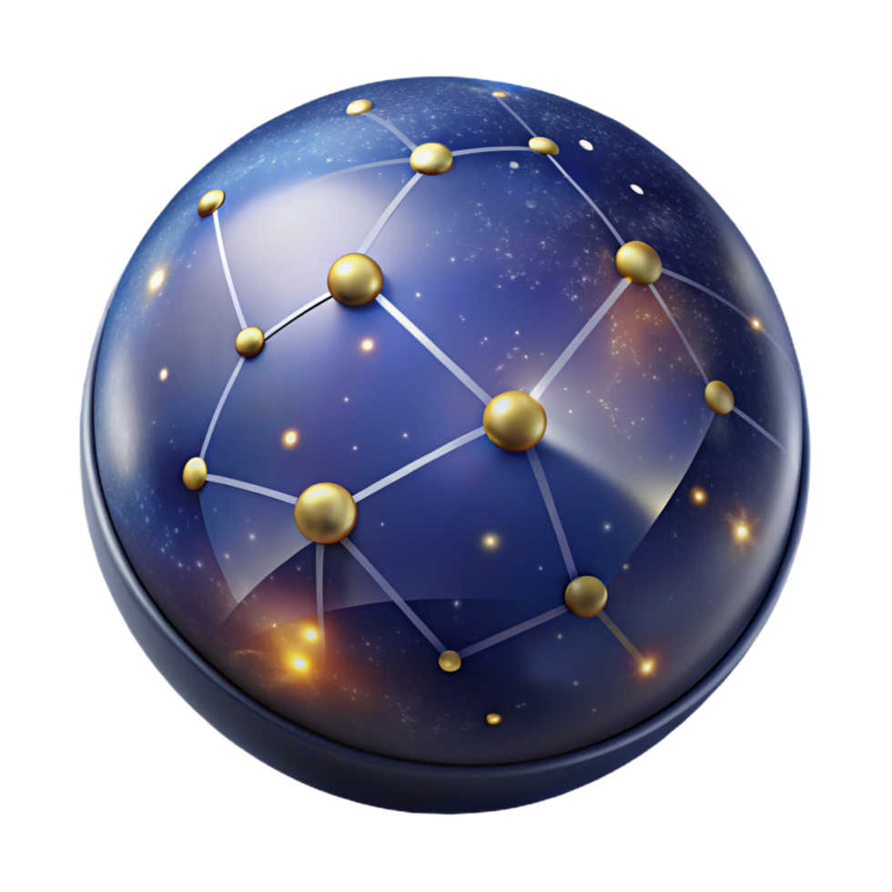 stunning abstract Celestial Sphere Network of Stars authentic png