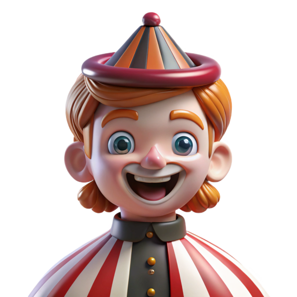 serene classic Joyful Cartoon Boy in Circus Attire exclusive png