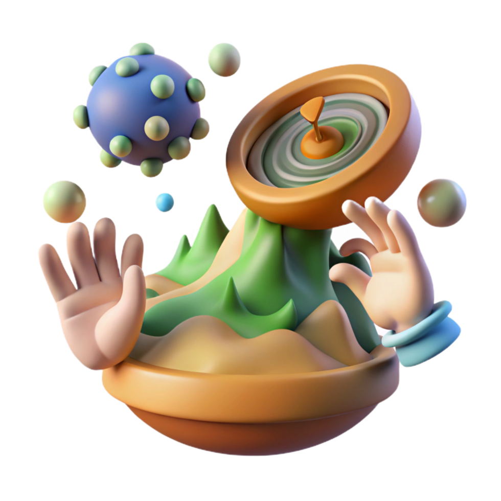 serene contemporary 3D Render Abstract Chance Risk Visualization detailed png