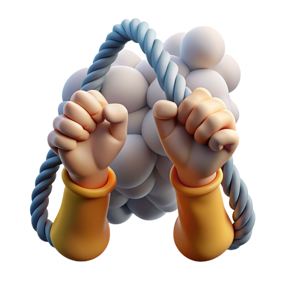 stunning minimalist Hands Gripping Rope, Abstract Cloud Form high quality png