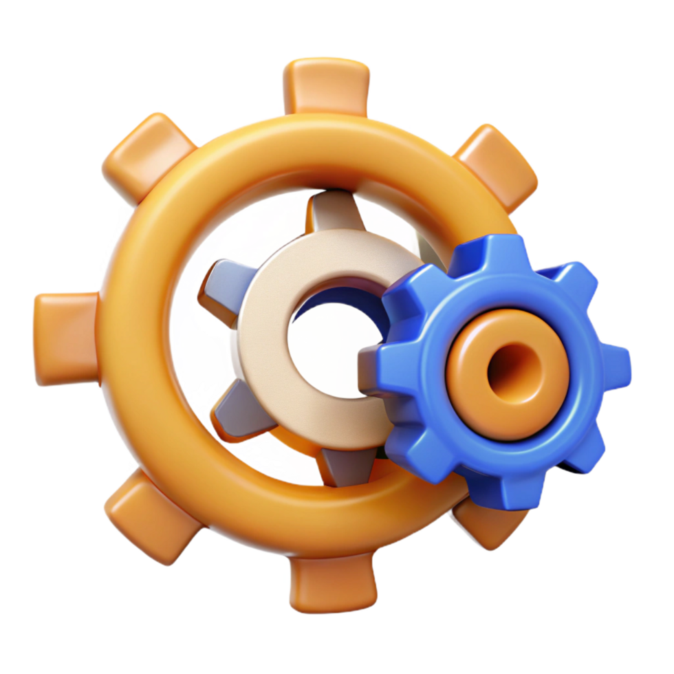 magnificent minimalist Interlocking Gears System Mechanics and Efficiency professional png