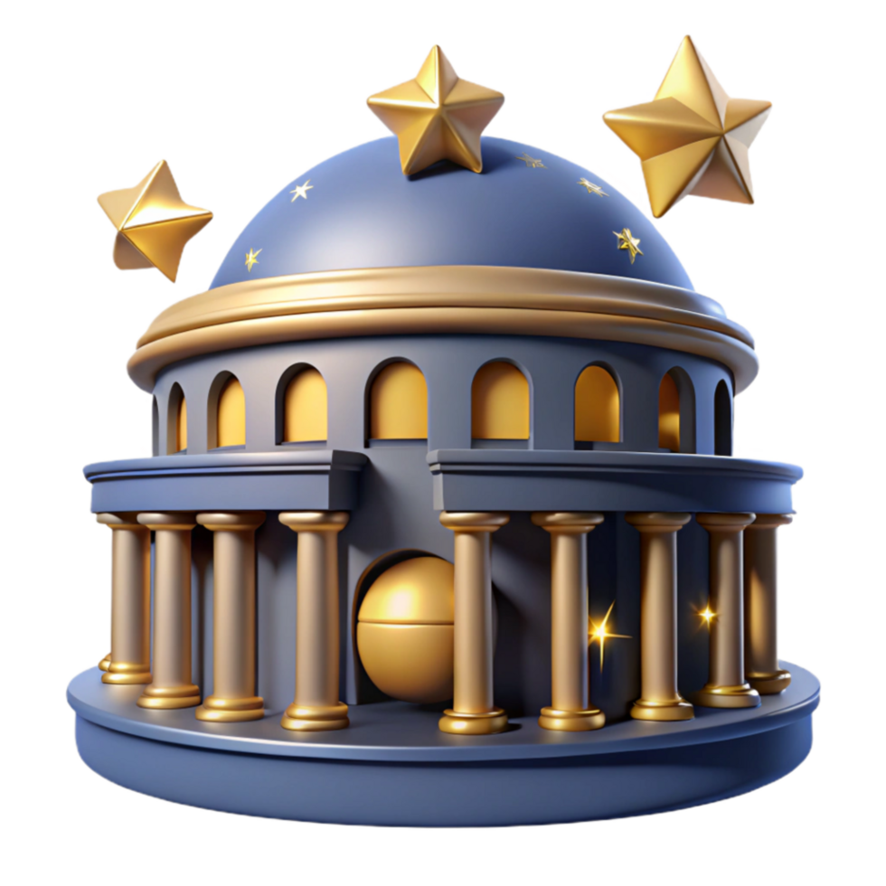 magnificent abstract Starlit Temple 3D Render of Celestial Architecture high resolution png