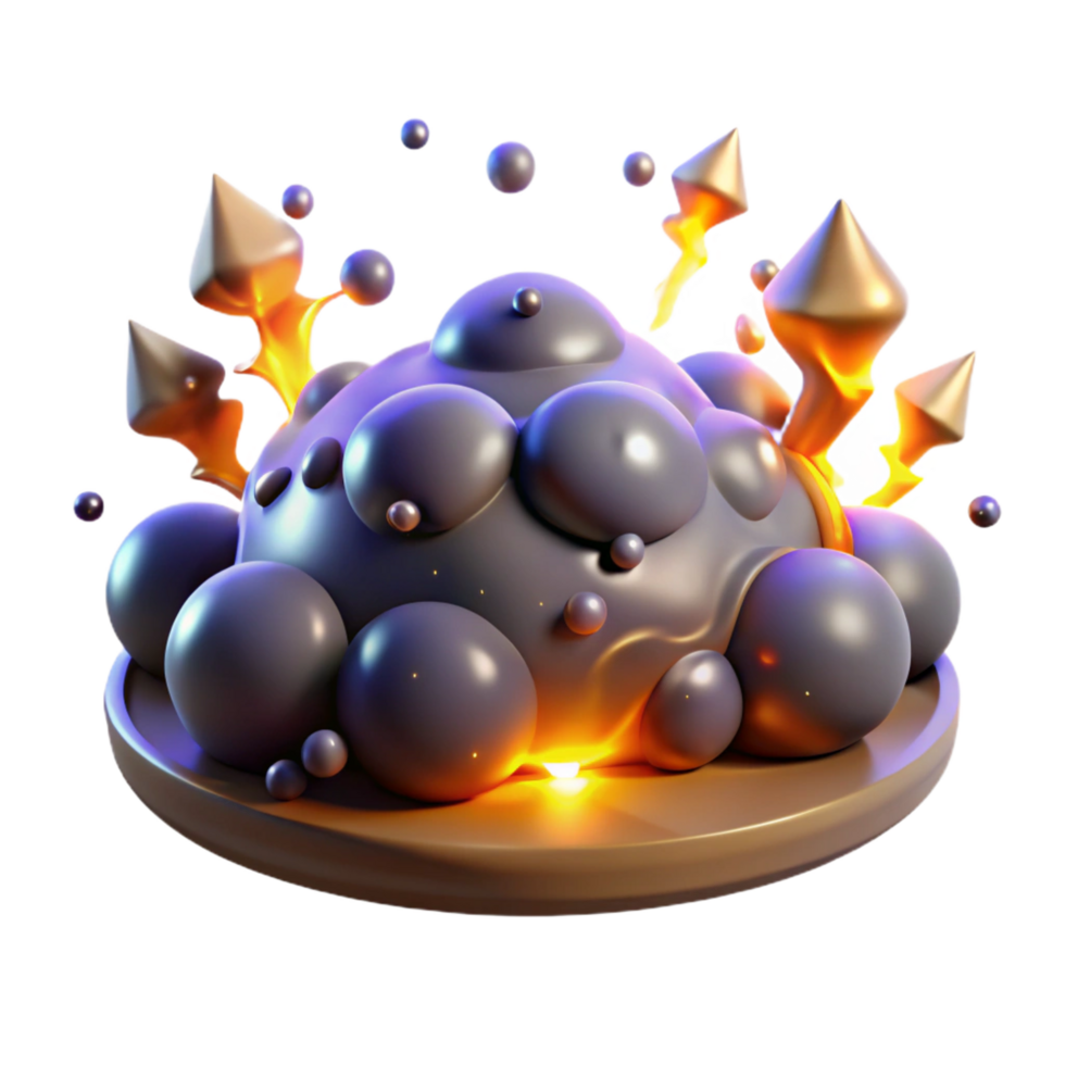 impressive minimalist Glowing Orb with Spikes 3D Render original png