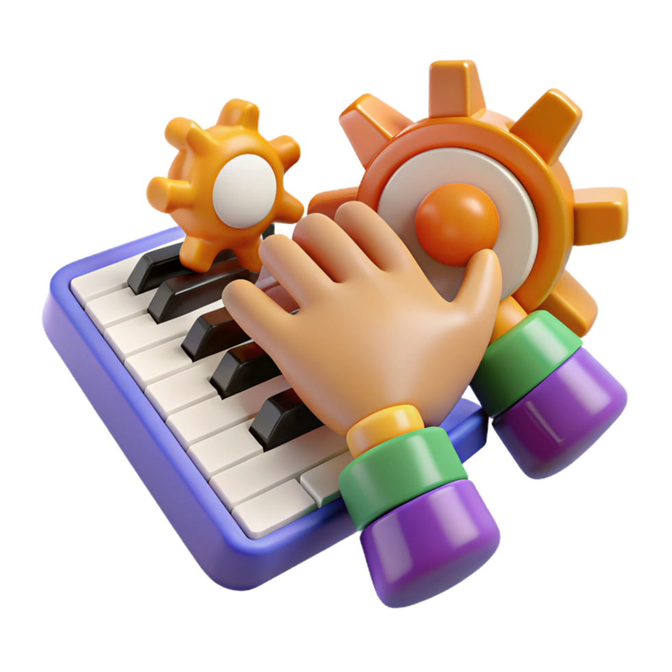 dramatic modern Music Creation Hands-on Keyboard Gear high resolution png