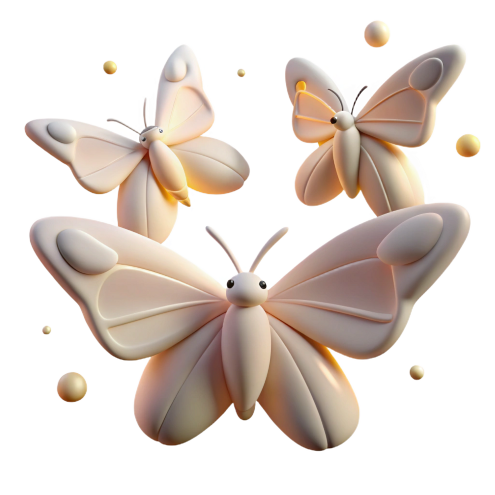 elegant modern 3D Render Butterflies, Abstract, Pastel, Wings, Flight, Insects, Nature, Art premium png