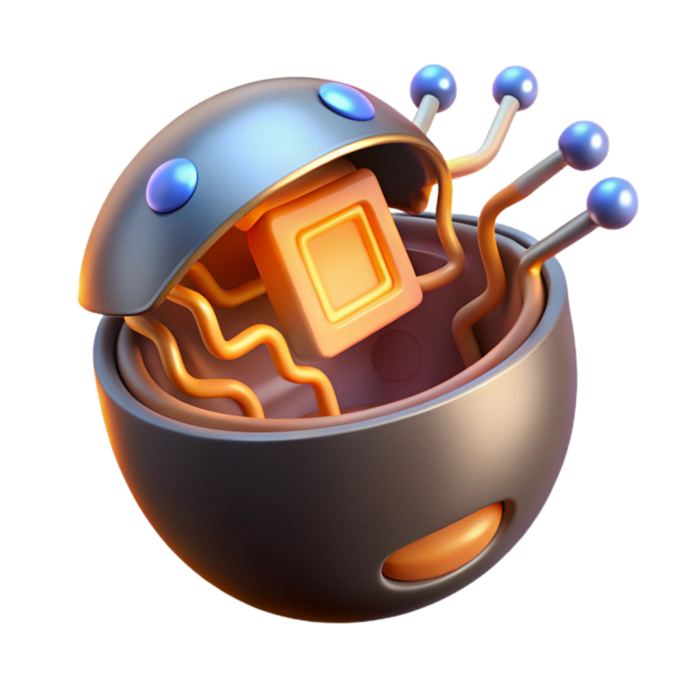 wonderful modern Futuristic Tech Sphere Open Circuitry Core Component high quality png