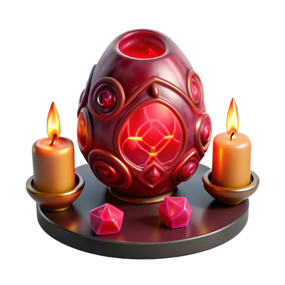 extraordinary modern Enchanted Gemstone Egg with Candles professional png