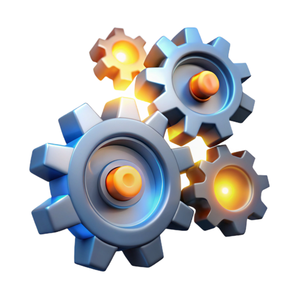 vibrant creative Interlocking Gears System Efficiency and Optimization exclusive png