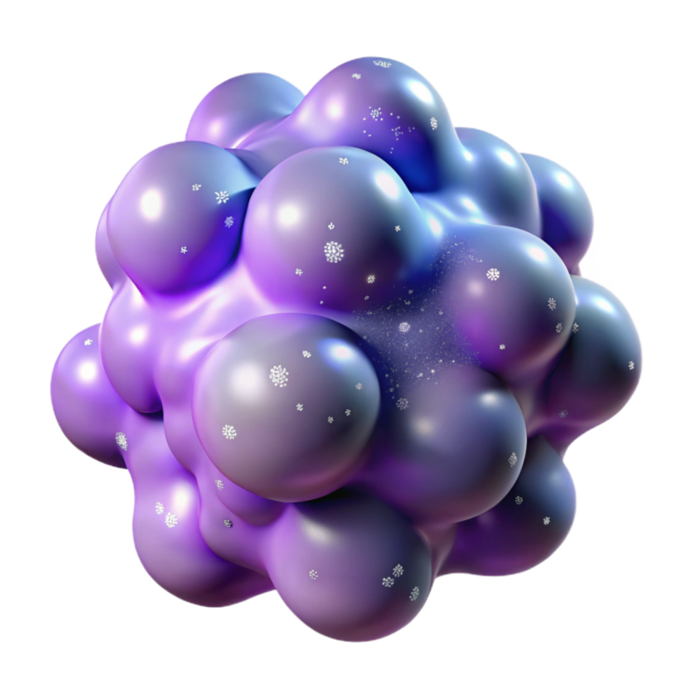 beautiful creative 3D Model of a Cellular Structure with Crystalline Deposits premium png