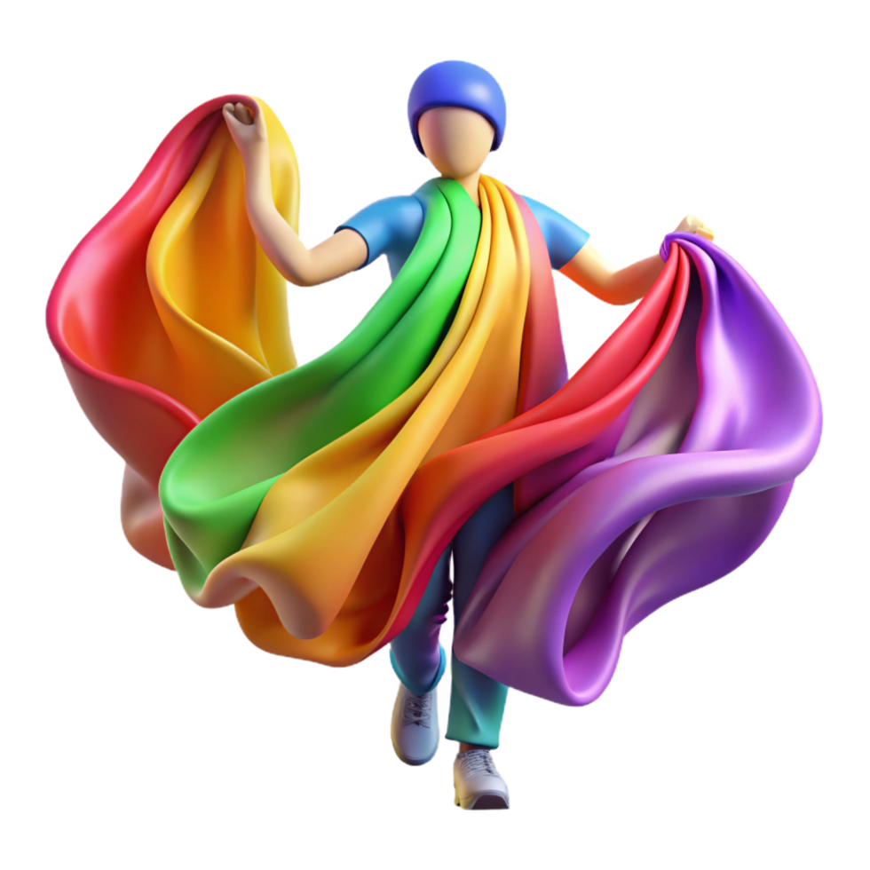 elegant creative Pride 3D Rainbow Fabric Flow premium png