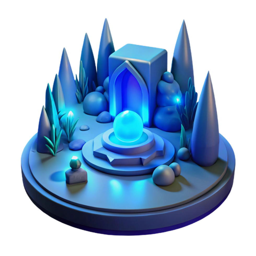 elegant creative Enchanted Portal 3D Render of Mystical Scene high resolution png