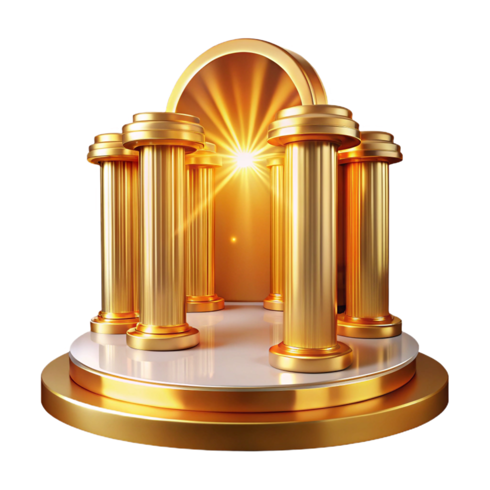 beautiful traditional Golden Columns Archway A Radiant Entrance high resolution png