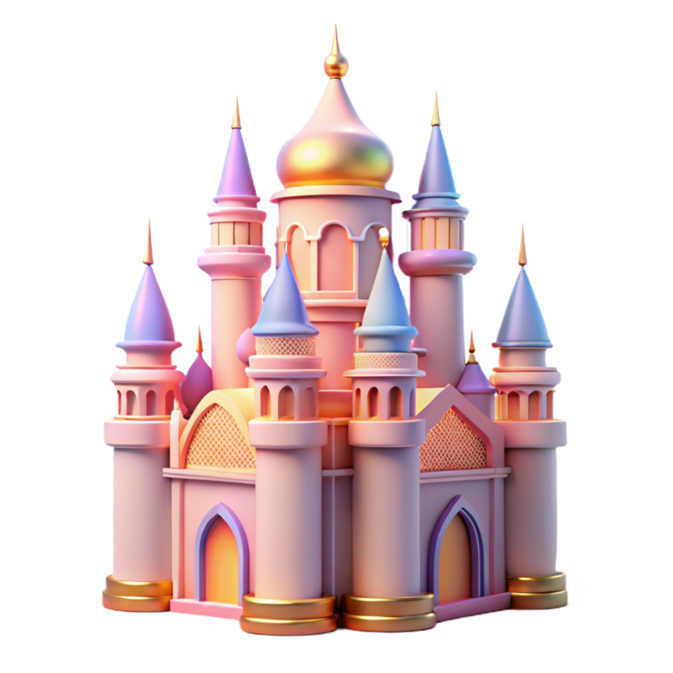 extraordinary artistic Enchanted Fairytale Castle 3D Render high resolution png