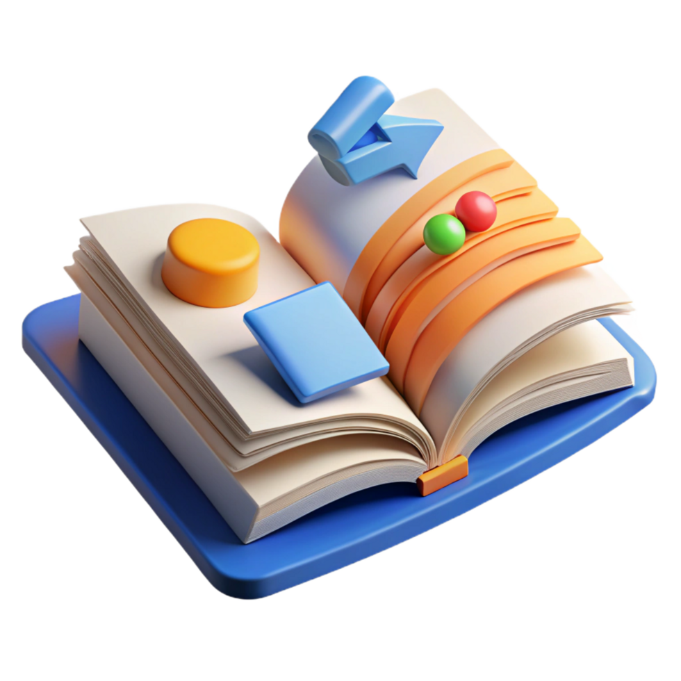 dramatic creative Interactive Learning 3D Book with Shapes, Colors Arrows authentic png