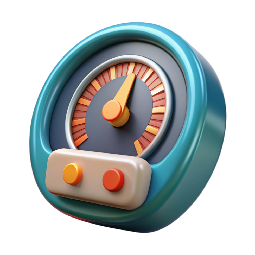 extraordinary modern Speedometer 3D Render, Gauge, Meter, Dial, Fast, Progress, Performance, Indicator, Measurement, Control high quality png