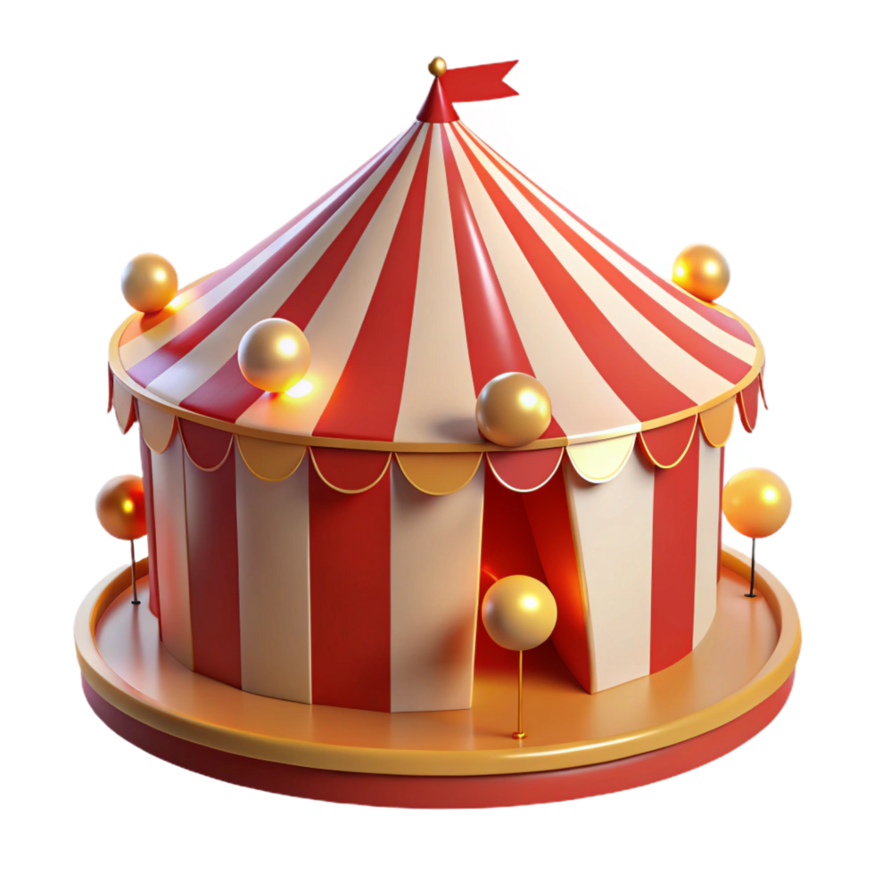 impressive classic Classic Circus Tent Festive, Fun, 3D Render genuine png