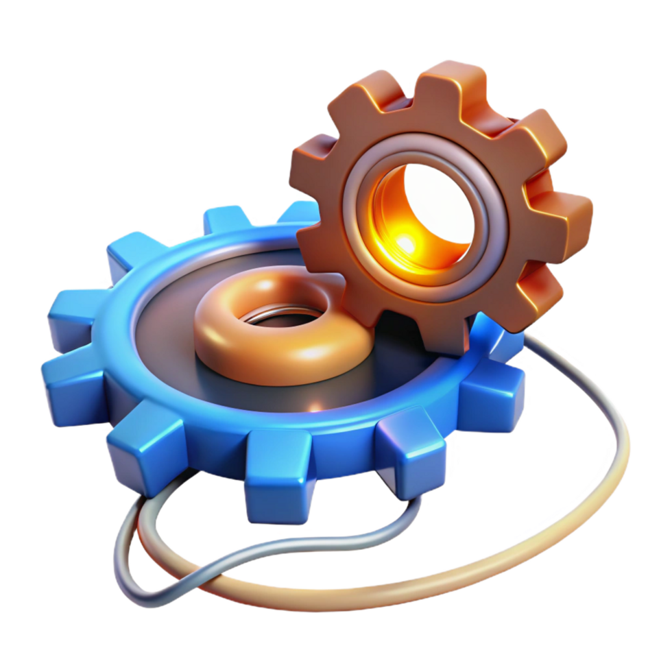 stunning creative Interconnected Gears System Integration Optimization premium png