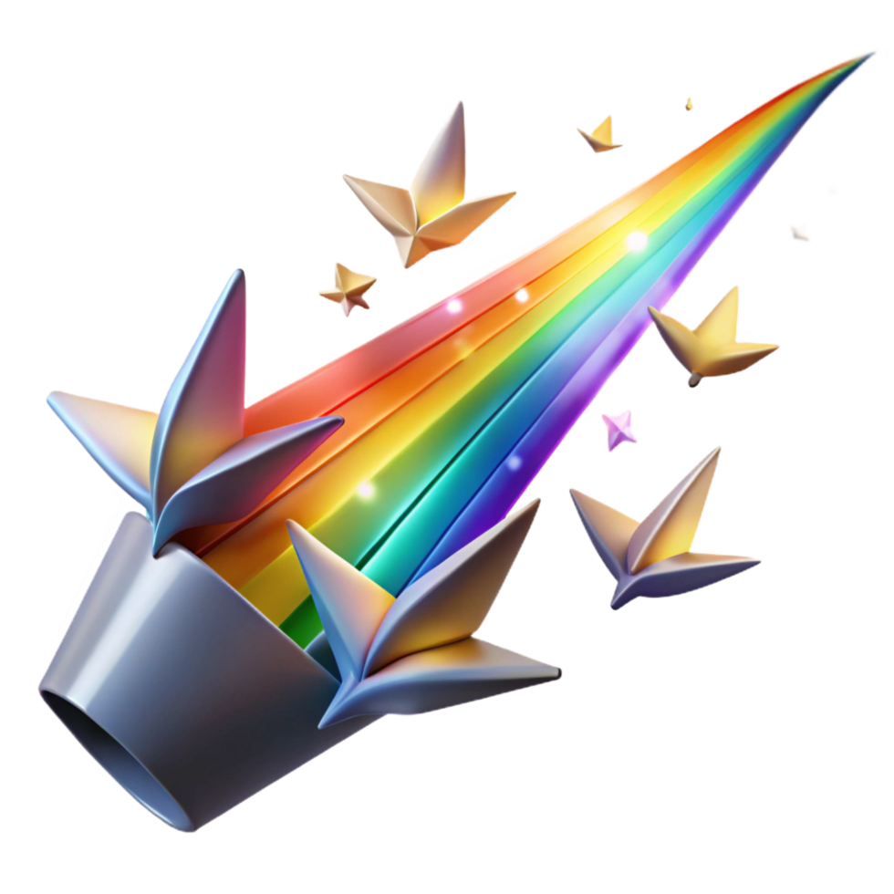 dramatic vintage Rainbow Trail of Sparkling Stars high resolution png