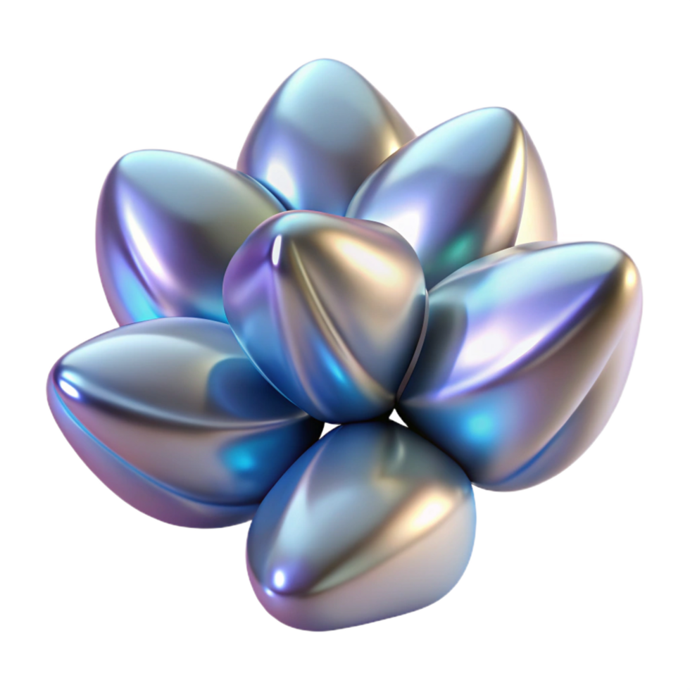 beautiful abstract Abstract 3D Render Iridescent Pearl-like Forms genuine png