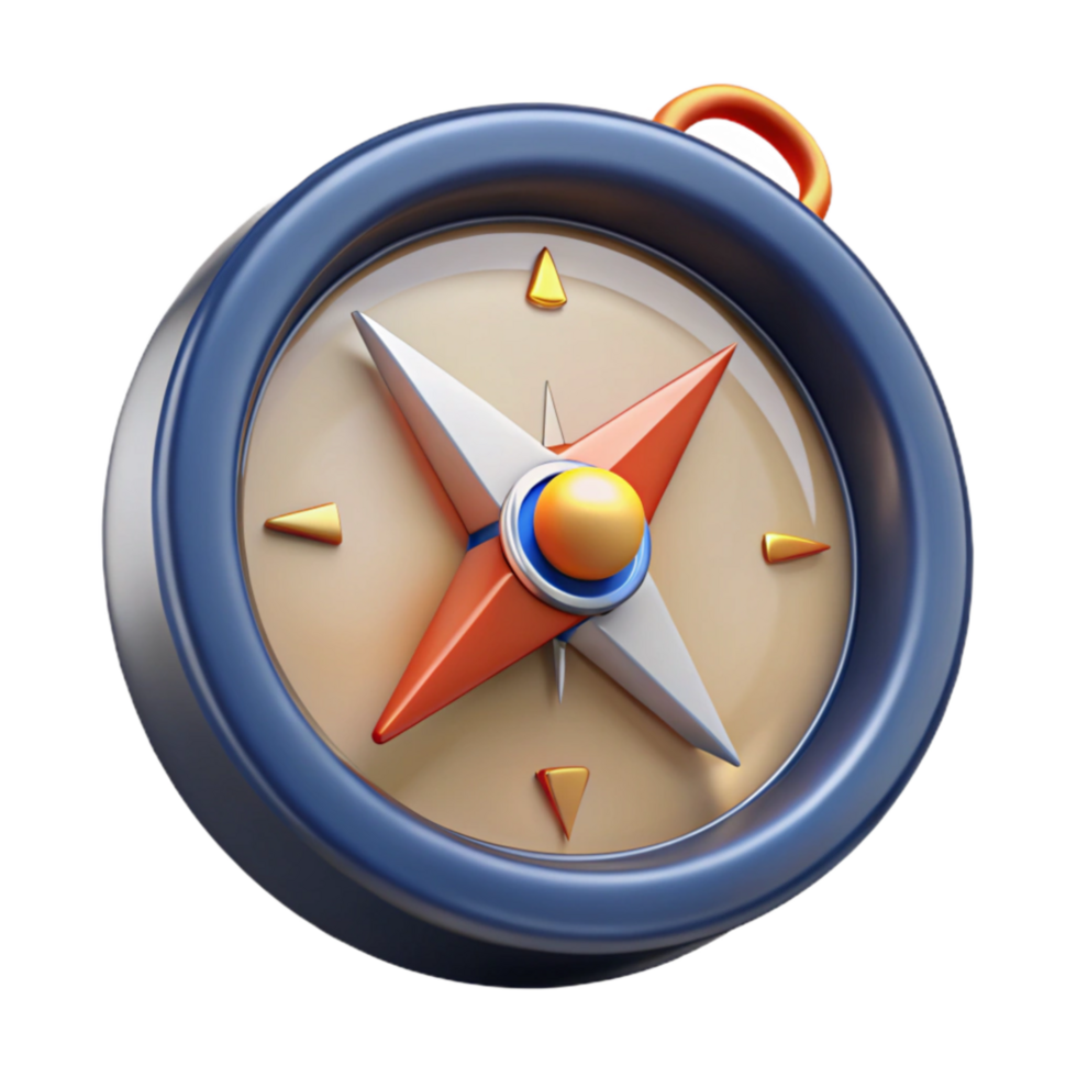 serene creative Navigate Your Path A 3D Compass Guide 4K png
