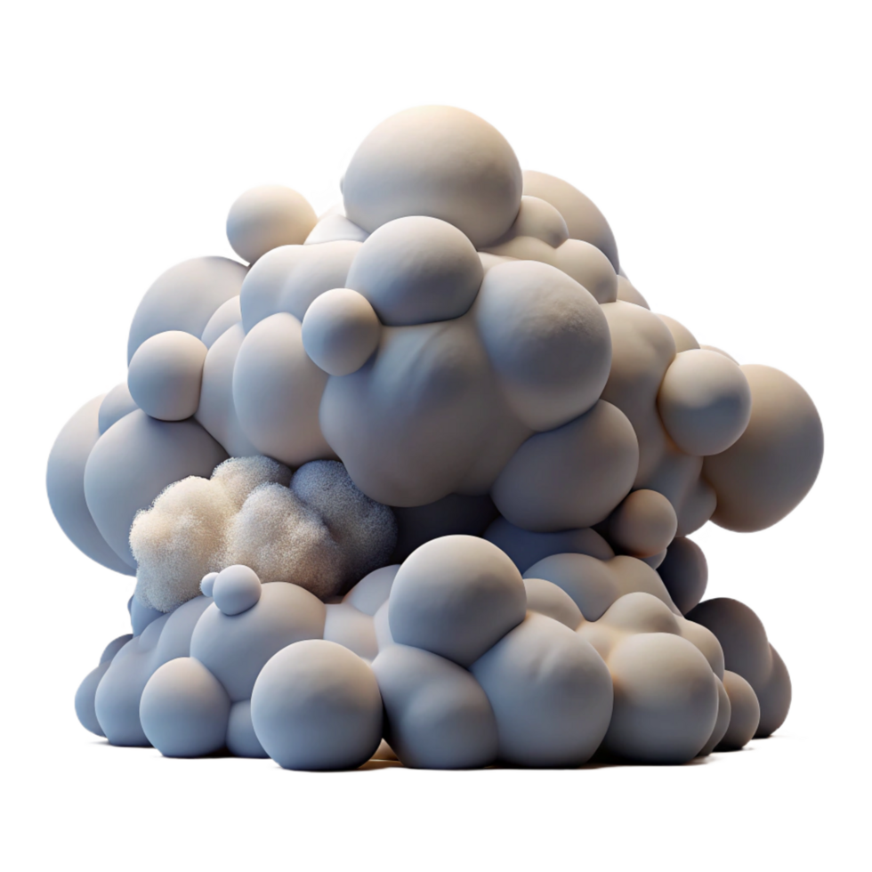 vibrant rustic Abstract 3D Render of a Cloud-like Sphere professional png