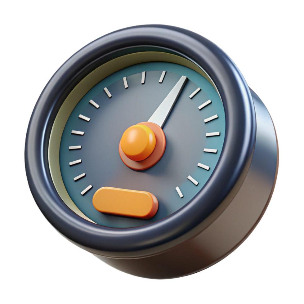 magnificent abstract 3D Gauge Meter Speed, Progress, Measurement Icon high resolution png