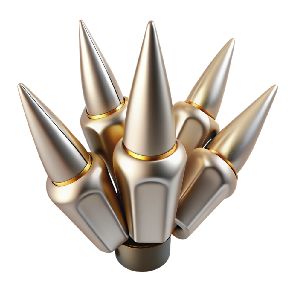 wonderful rustic Metallic Conical Projectiles Cluster authentic png