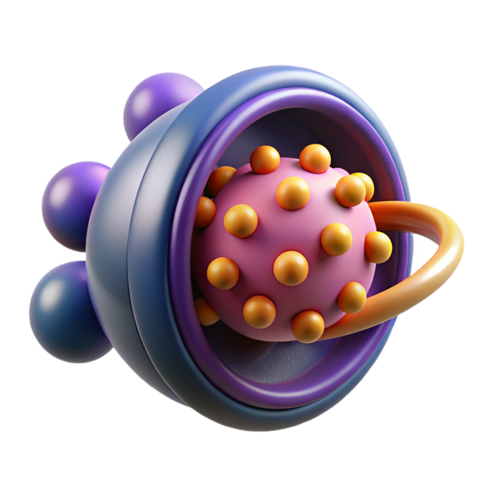 serene abstract Abstract 3D Sphere with Orbiting Ring authentic png