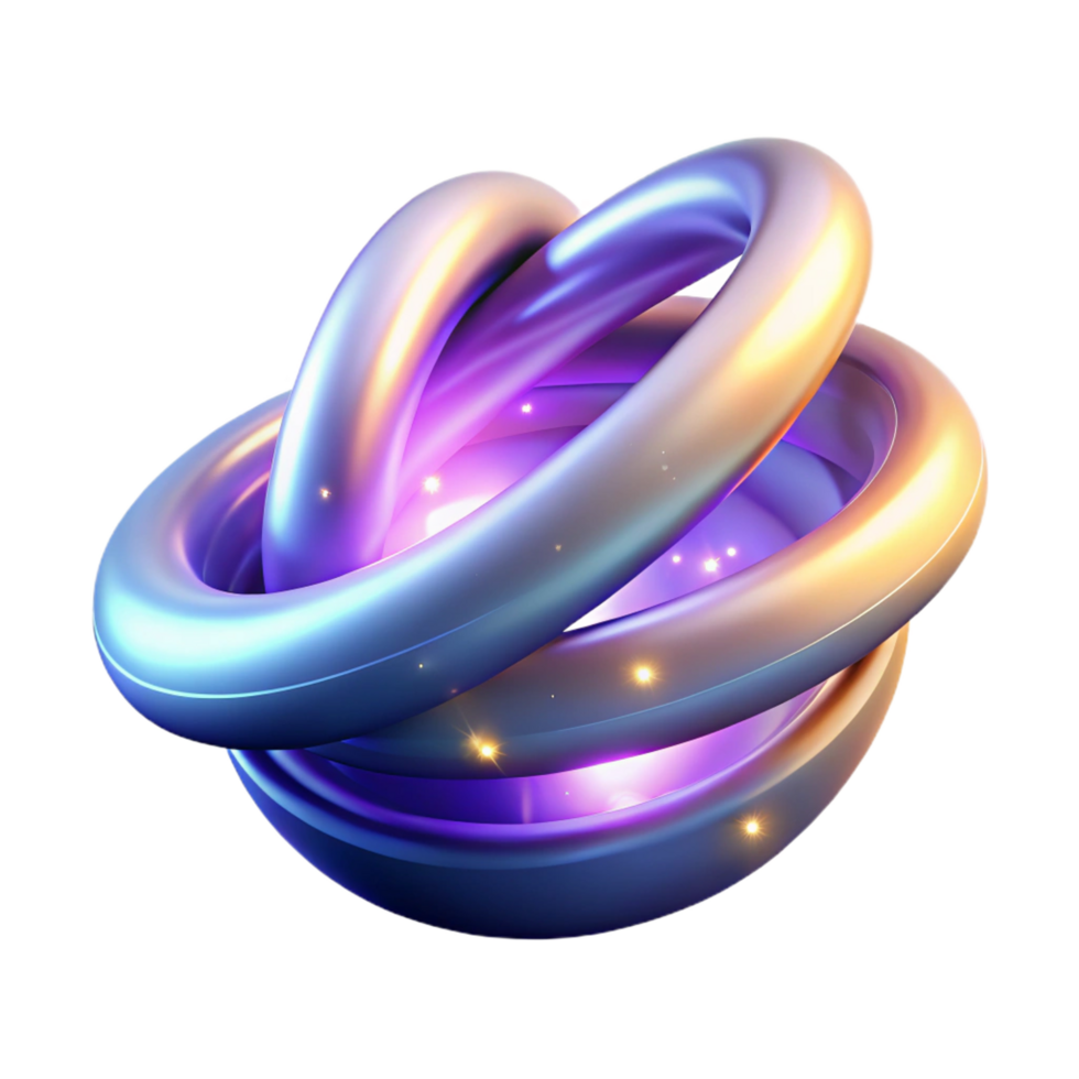 extraordinary abstract Abstract Intertwined Rings Glowing 3D Render genuine png