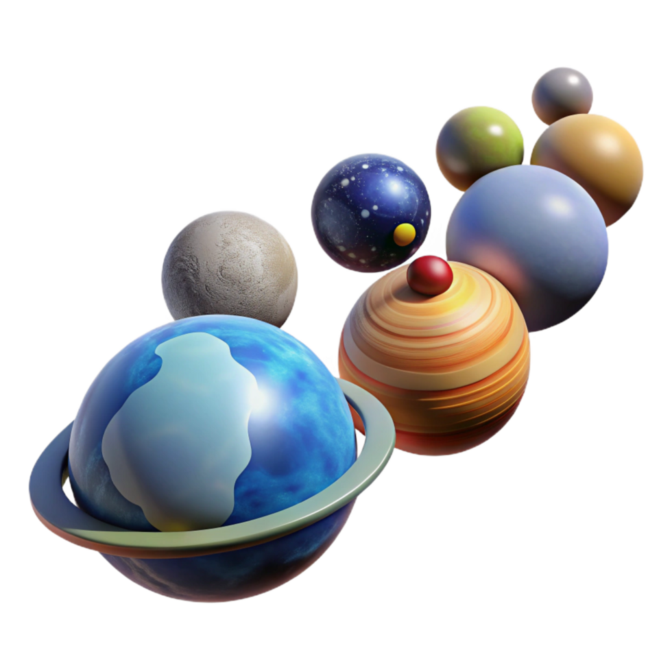 elegant vintage Celestial Bodies Planetary System Visualization high quality png