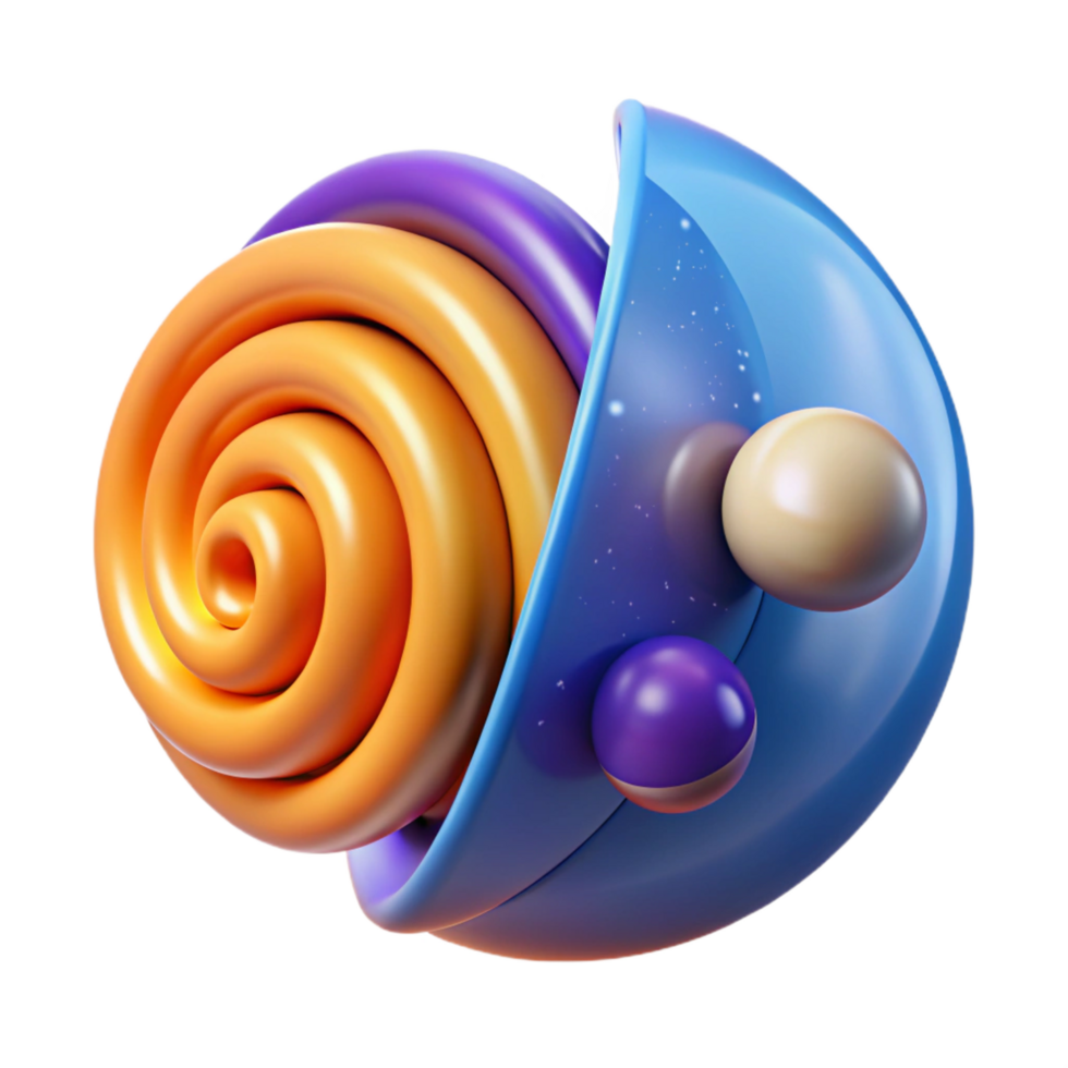magnificent classic Abstract 3D Spiral Sphere Design Colorful, Geometric, Gradient genuine png