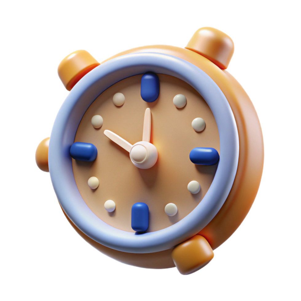 impressive artistic Cute 3D Clock Time Management, Digital Art, Alarm Clock Design premium png