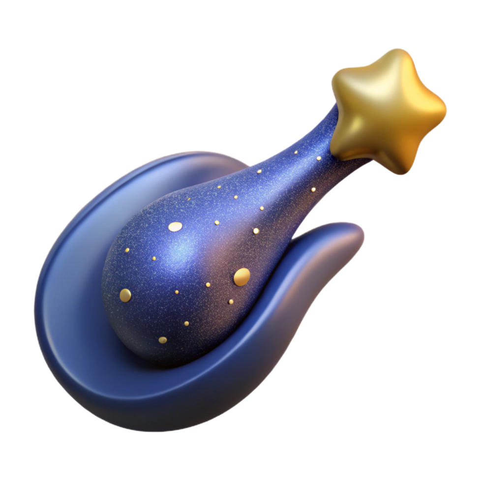 extraordinary vintage Starry Night Object 3D Render of Celestial Design genuine png